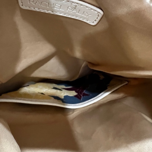 Rachel Pally Floral White Faux Leather Reversible Fold Over Zip Close Clutch - Picture 9 of 11